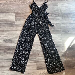 Kaileigh Black and White Patterned Jumpsuit